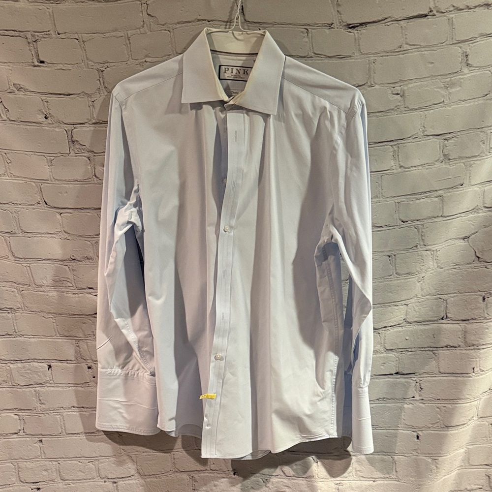 Thomas Pink Men's Dress Shirt French Cuff Light Blue